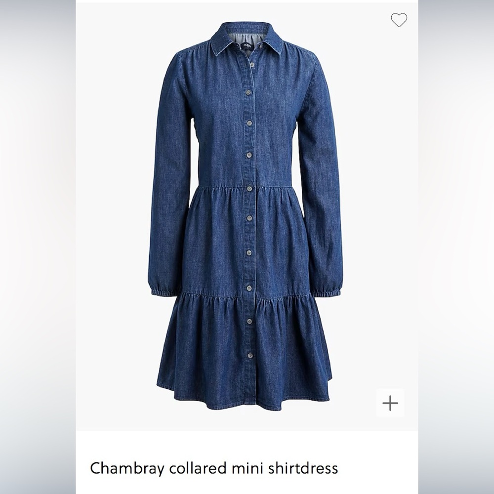 J. Crew Factory Chambray collared mini shirtdress